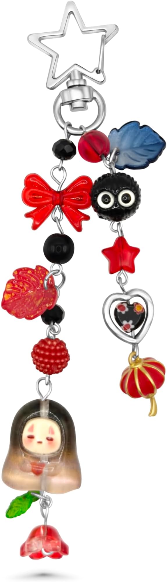 Keychain, Gifts for Animal & Anime Lovers, Y2K Heart Bow Pendant, Women Girls Kawaii Bag Charm