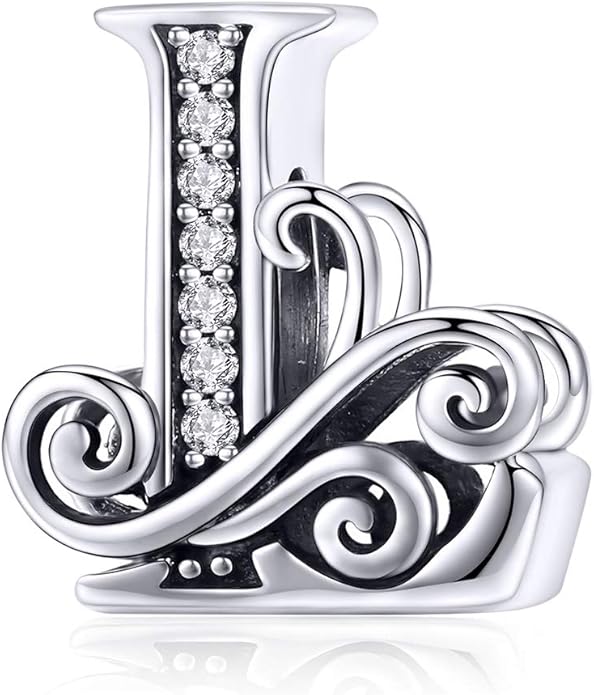 925 Sterling Silver Letter Charms for Pandora Bracelets Alphabet Initial Charms Beads Birthday Christmas Jewelry Gift for Women