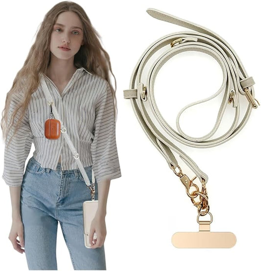 Phone Lanyard Crossbody with Hanging Loops, Clip and Go Strap for Phone with Zipper Wallet, Adjustable Elastic Phone Strap