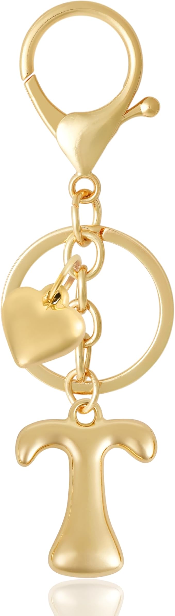 Heart Bubble Letter Keychain for Women, Girls - Cute Keychain with Initial - Alphabet Keychain for Bag Charm, Handbag