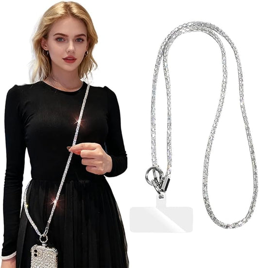 Phone Lanyard Crossbody with Hanging Loops, Clip and Go Strap for Phone with Zipper Wallet, Adjustable Elastic Phone Strap