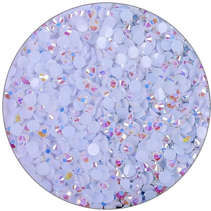 1000 Pieces SS20 5mm Flatback Rhinestones Clear Glasses Round Gems AB Crystals for Nail Art DIY Crafts Clothes Glitter Stones （White）