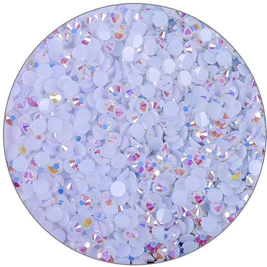 1000 Pieces SS20 5mm Flatback Rhinestones Clear Glasses Round Gems AB Crystals for Nail Art DIY Crafts Clothes Glitter Stones （White）