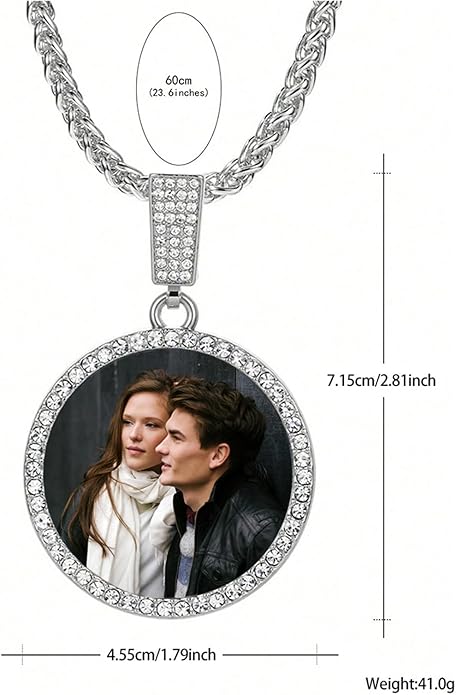 CLYLIFE Picture Necklace Personalized Photo,Custom Disc/Heart Pendant for Men Women Dad Mom Customized Necklace with Chain Photos Memorial Gifts for Mother's Day, Birthday, Anniversary