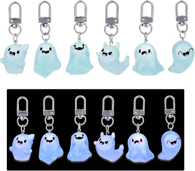 Halloween Funny Keychain, Cute Ghost Pendant Keyrings for Men, Unique Cool Gifts for Women Teens Couples Friends