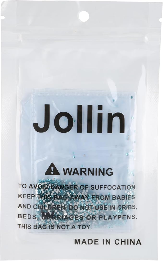 Jollin Glue Fix Crystal Flatback Rhinestones Glass Diamantes Gems for Crafting Nail Art Crafts Decorations Clothes Shoes 1.4mm (ss3 2880pcs, Aquamarine)