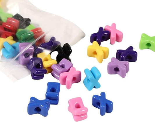 40 PCS Letter Beads 3D Acrylic 21mm x 15mm X Loose for Jewelry Making Bracelet Necklaces Keychain Phone Bag Chain Key Chains(Mixed Color X)