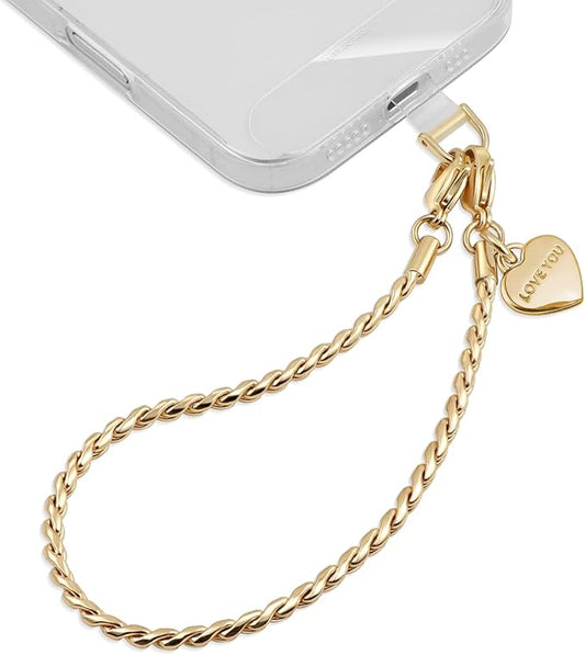 UKON Phone Chain Wrist Strap Metal Phone Lanyard Wristlet Strap with 2xTPU Tether Tab for Women Shopping Traveling Party