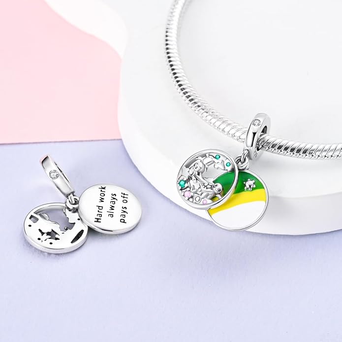 NARMO Charms for Bracelets 925 Sterling Silver Star Dangle Charms Car Keys Lipstick Dangle Charm Beads for Women Bracelets Necklace