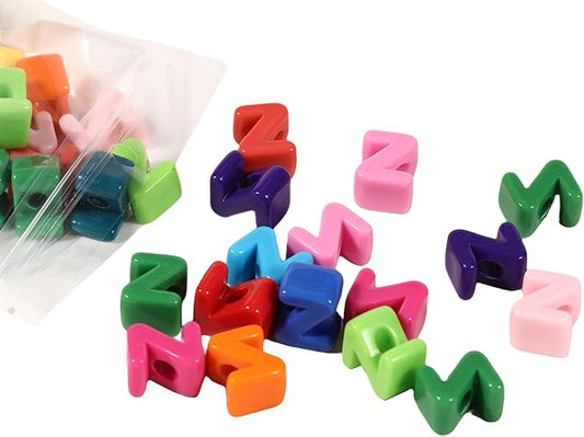 40 PCS Letter Beads 3D Acrylic 21mm x 16mm Z Loose for Jewelry Making Bracelet Necklaces Keychain Phone Bag Chain Key Chains(Mixed Color Z)