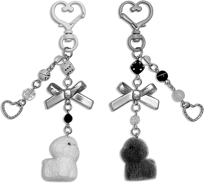 Cute Dog Keychain Fuzzy Dog Puppy Decor Keychain Aesthetic Y2K Bag Charms Stylish Dog Pendant Keychains Accessories