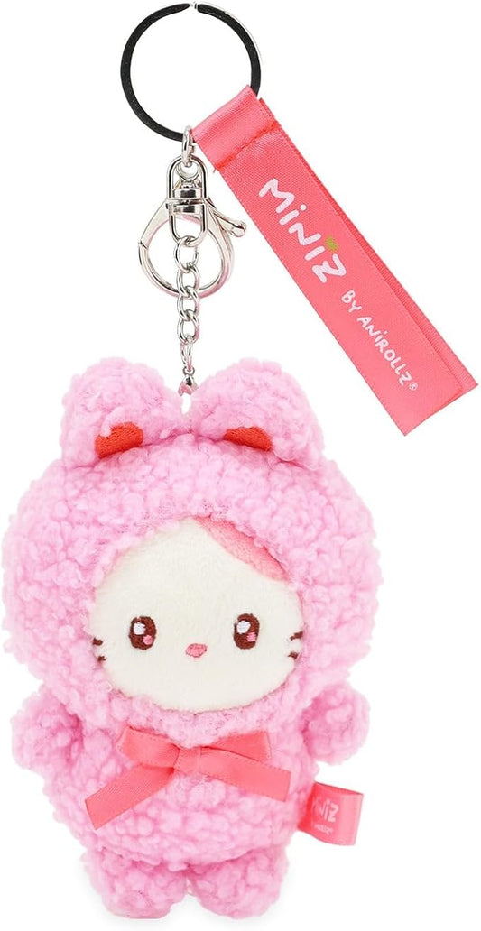 Anirollz Miniz Plush Charm Cute Stuffed Animal Keychain Kawaii Mini Bag Accessory Collectible Pocket Toy for Kids & Adults