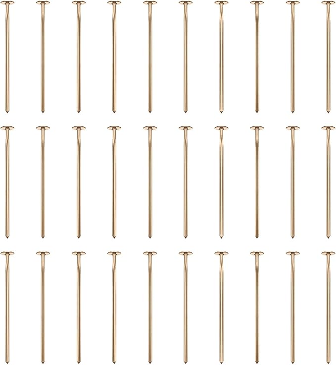HARFINGTON 100pcs Flat Head Pins 0.63" 16mm Needles Bulk for Earring Pendant Necklace Bracelet Charm Jewelry Making Findings DIY Craft, Champagne Gold