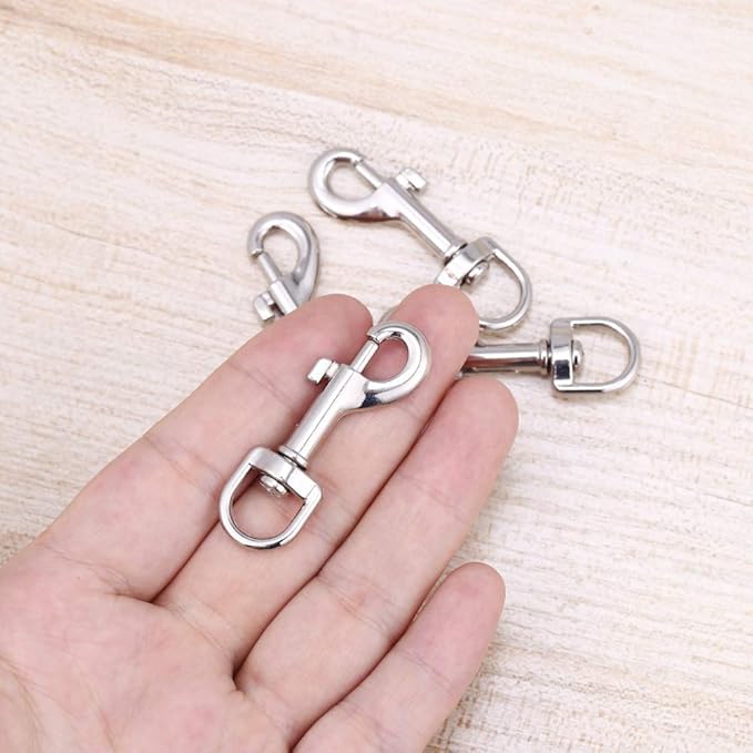 Lucky Goddness 50pcs Swivel Snap Hooks for Dog Leash Collar Linking, Metal Heavy Duty Eye Lobster Claw Clasp Multipurpose- Perfect for Pet Buckle Key Chain Purse Bag Making Handmade Crafts DIY Project