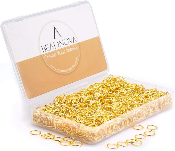 BEADNOVA 10mm Jump Rings Gold Jewelry Jump Rings for Jewelry Making Accessories Findings for Keychains (900Pcs)