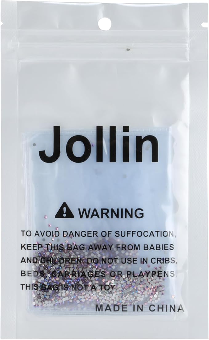 Jollin Glue Fix Crystal Flatback Rhinestones Glass Diamantes Gems for Crafting Nail Art Crafts Decorations Clothes Shoes 1.4mm (ss3 2880pcs, Pink AB)
