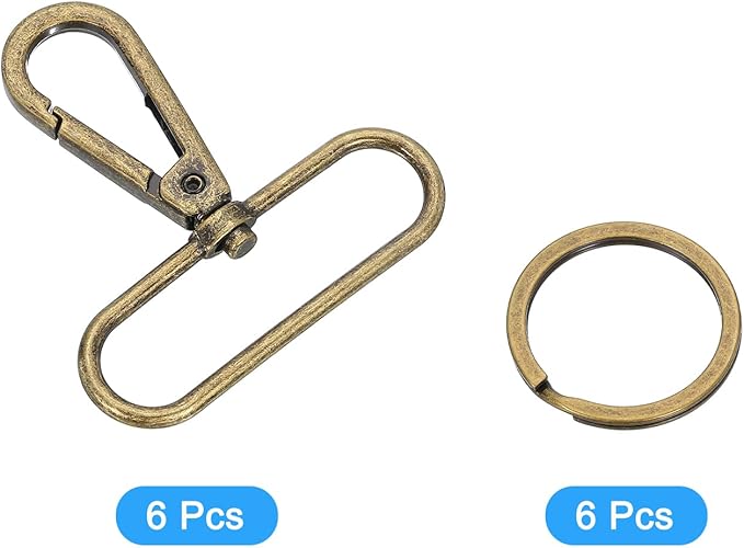 uxcell 12 Pcs Swivel Clasp Hook, 1.97" Purse Snap Clasps Detachable for Bag, Bronze