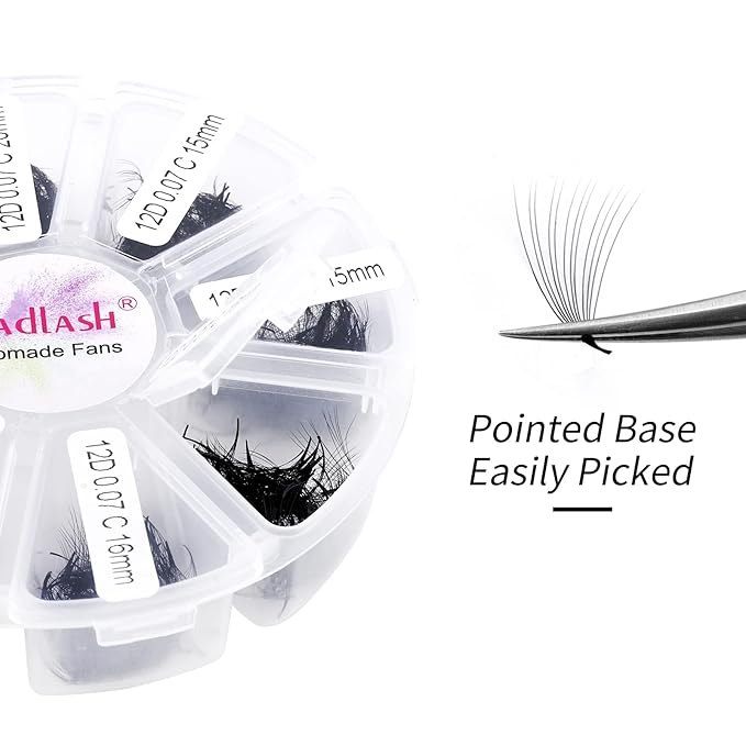 Premade Fans Eyelash Extensions 1000pcs Promades Eyelash Volume Lash Extensions Pointed Base Loose Fans Premade Lash Extensions Fans Handmade Pre Made Volume Lashes Mix (12D-0.07C, 15-20mm)