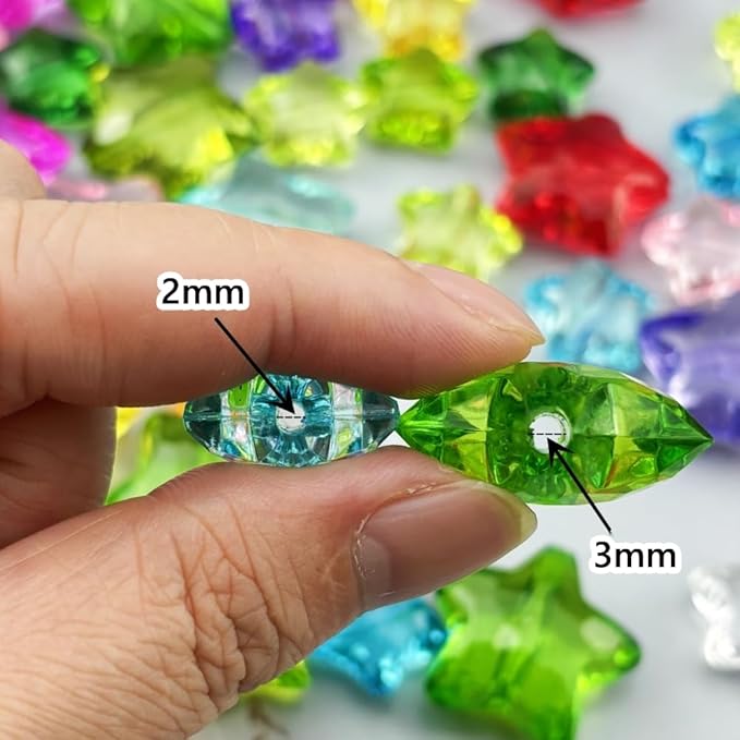 20pcs Acrylic Crystal Star Beads 28mm Star Shape Faceted Beads for Jewelry Making Bracelet Necklace Key Chains DIY Crafts(Light Blue)