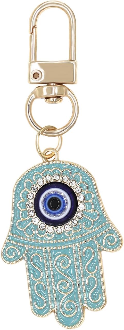 Evil Eye Keychain Hamsa Hand keychain Protection Charm for Men Women Car Key Ring Bag Purse Accessories