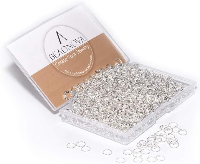 BEADNOVA 7mm Open Jump Rings for Jewelry Making Silver Jewelry Jump Rings for Keychains and Earrings (900Pcs)
