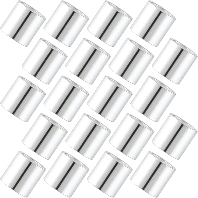 20 Pcs Sterling Silver Crimp Beads, Sterling Silver Beads for Jewelry Making, Tube Loose Beads for DIY Craft, Jewelry Making (2mm)