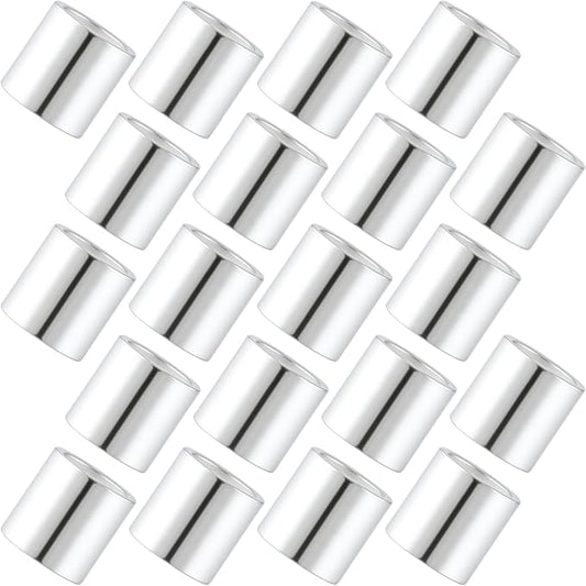 20 Pcs Sterling Silver Crimp Beads, Sterling Silver Beads for Jewelry Making, Tube Loose Beads for DIY Craft, Jewelry Making (2mm)