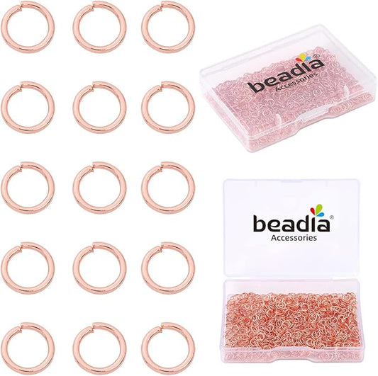 Rose Gold Plated Jump Rings Non Tarnish 4mm 900pcs for Jewelry Making Findings