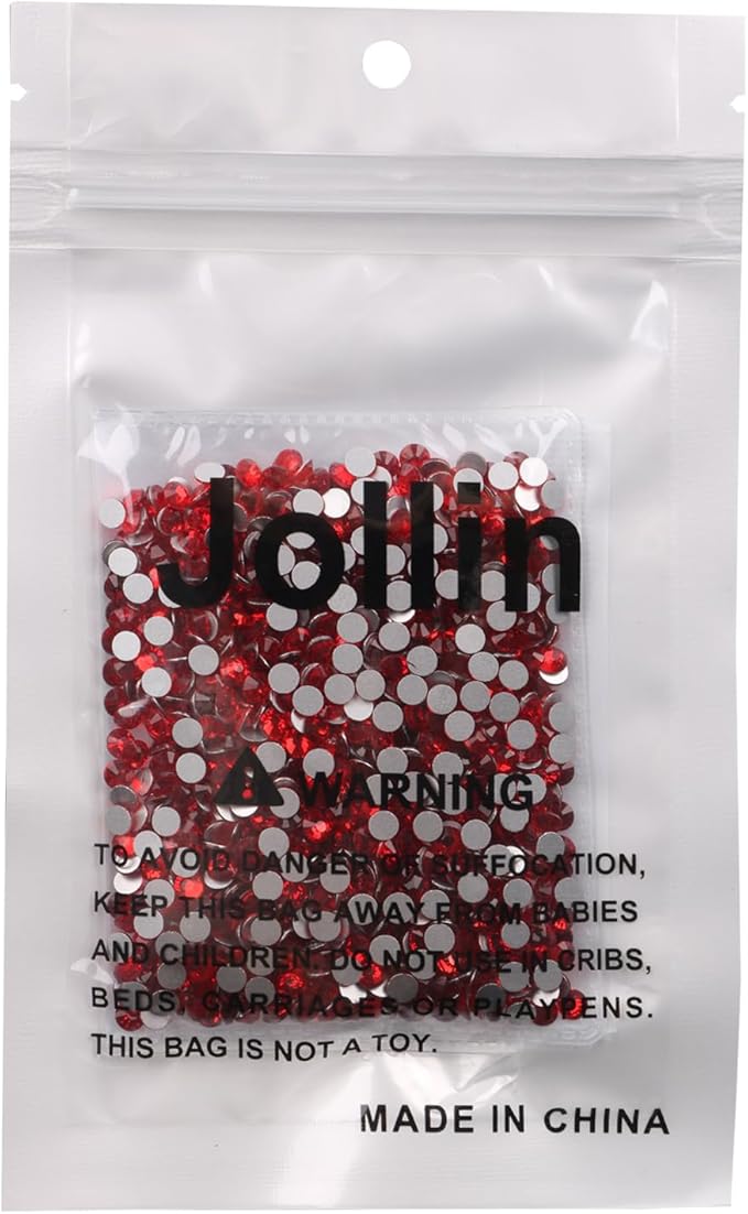 Glue Fix Flatback Rhinestones Glass Diamantes Gems for Nail Art (ss16 1440pcs, Siam)