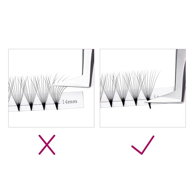 FADLASH Premade Fans Pointed Base 10D Premade Volume Eyelash Extensions Middle Stem Pre Fanned Lash Extensions Easy Application C/D Curl Eyelash Extension (10D-0.05-C, Mix 8-14mm)