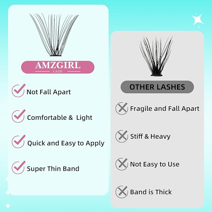 Lash Clusters Wispy 280PCS Eyelash Extension 30D 40D Cluster Lashes Individual Lashes DIY Lash Extension Natural Look Cluster Eyelash Extensions Soft False Eyelashes at Home for Beginners(16mm)