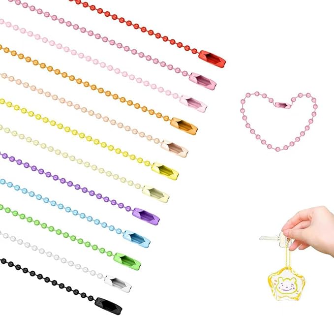 240PCS 100mm Ball Bead Chain for Jewelry Making, Metal Keychain 2.4mm Beads Chains Steel Ball Bead Chain with Connector for Key Craft DIY