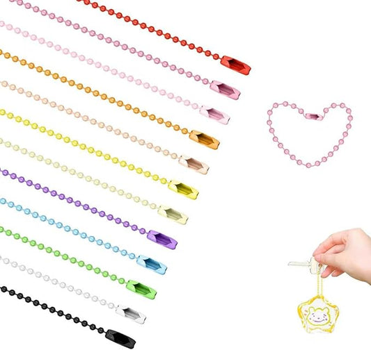 240PCS 100mm Ball Bead Chain for Jewelry Making, Metal Keychain 2.4mm Beads Chains Steel Ball Bead Chain with Connector for Key Craft DIY