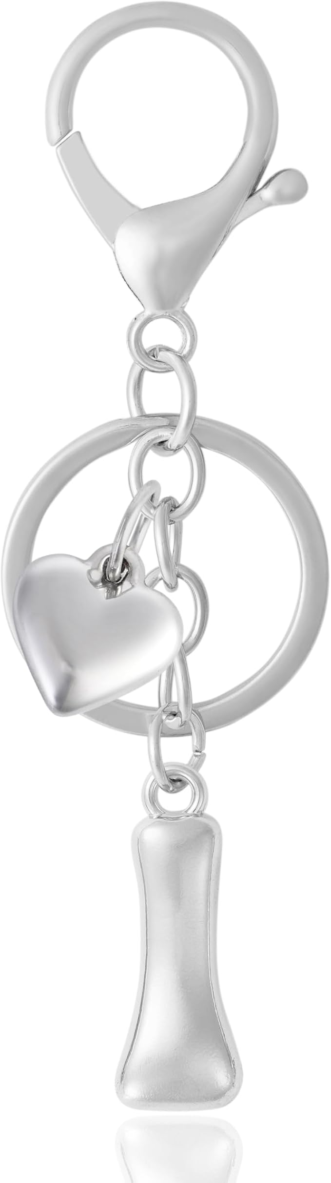 Heart Bubble Letter Keychain for Women, Girls - Cute Keychain with Initial - Alphabet Keychain for Bag Charm, Handbag