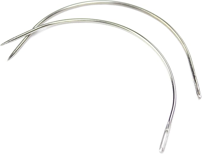 Ryalan Weaving Needle Combo: 10pcs Needle Set (C Shape, J I) & 3 Threads for Wig Sewing & Hair Weft Extension