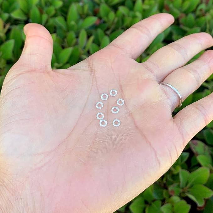 100pcs Open Jump Ring 4mm (0.16 Inch) Small O Ring Connector (Wire 0.8mm/20 Gauge) Sterling Silver Plated Brass for DIY Craft Jewelry Making CF83-4