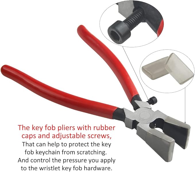 61PCS Key Fob Hardware Set Including 1 Inch 40Pcs Key Fob Hardware 20Pcs Leather Keychain Tassel and 1Pcs Key Fob Pliers for Key Fob Hardware Install