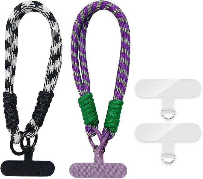 2Pcs Phone Wrist Strap,Universal Cellphone Lanyard with 2pcs Tether Tab,Lanyards for Women and Men