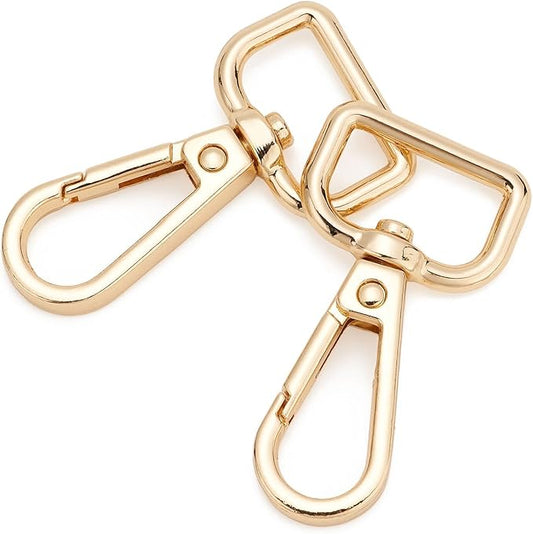 9 Pcs D Ring Swivel Lobster Claw Clasp Push Gate Snap Hooks Trigger Clips for DIY Crafts Keychain Purse Handbag Making,3/4 Inch Glod
