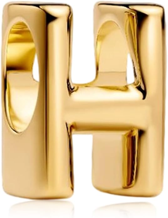 S925 A-Z 14K Gold Plated Initial Letter Alphabet Charms for Pandora Bracelets and Necklaces Women, Gifts for Couple Family Friend on Birthday Anniversary Christmas Mothers Valentine's Day Grad