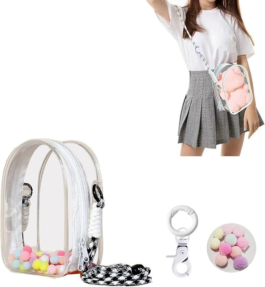 Large Clear Doll Carrying Case Display Bag Keychain Portable Doll Pouch Storage Bag for Collectibles