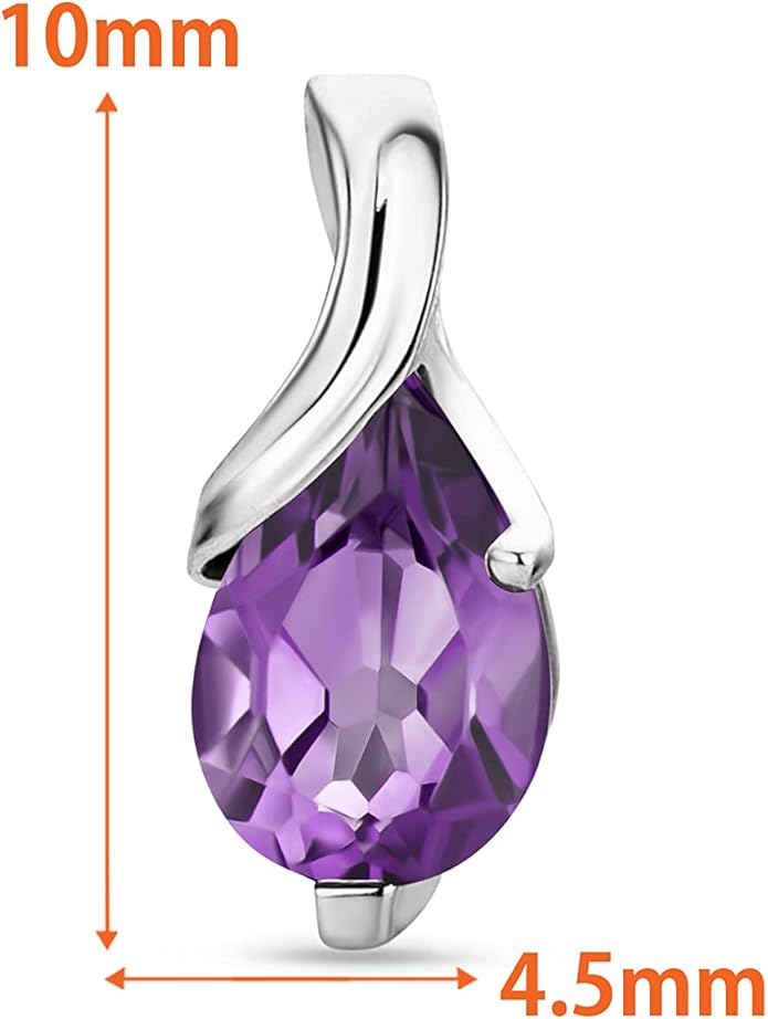 Orovi 0.40Inch 14K Gold Earrings for Women in 14K White Gold/Yellow Gold 585 with Pear-Shape Rubies/Sapphires/Emeralds/Blue Topaz/Amethysts Gemstones, Handmade Jewelry for Women, Dangle Earrings