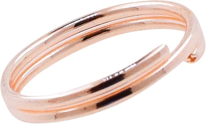 Mandala Crafts 12mm Rose Gold Colored Double Jump Rings for Jewelry Making - 400 Pcs Small Split Key Rings Set for Crafts, DIY Keychains, and Accessories
