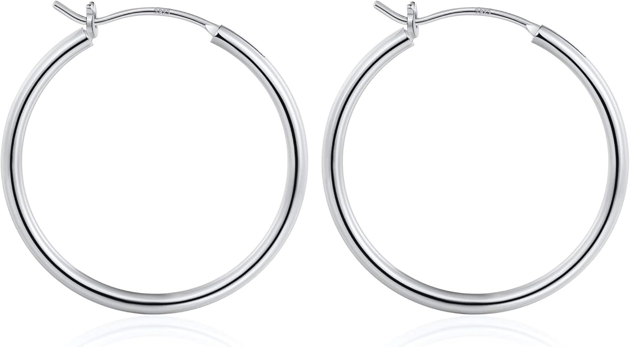 M MOOHAM 14K-Gold-Plated Hoop Earrings for Women - Hypoallergenic 14K Gold 925 Sterling silver-plated Post Sensitive Ears Nickel Free Hoops Earrings Set for Women Jewelry Lightweight 13-60mm