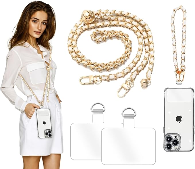 2Pcs Phone Crossbody Lanyard and Wrist Strap, Universal Cell Phone Lanyard Strap with 2Tether Tab