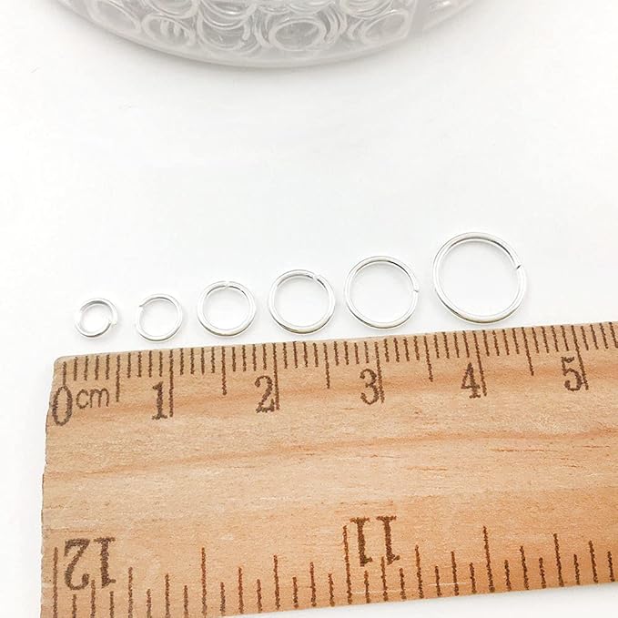 1500Pcs Mixed 6 Sizes Open Jump Rings,4mm 5mm 6mm 7mm 8mm 10mm Jump Ring Jewelry Keychain for Jewelry Making Accessories with 1Pcs Jump Ring Open/Close Tool and 1Pcs Storage Box (Silver)