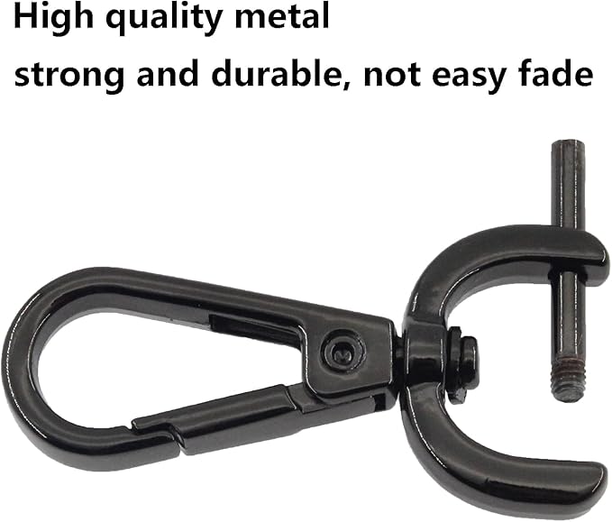 4 PCS Swivel Clasp Hooks,SAFYY Detachable Snap Hook W/Screw Bar Heavy Duty,1 Inches D Ring Swivel Lobster Claw Clasp with Screwdriver for Lanyard Bag Leather Craft Purse Hardware DIY Bag-Gunmetal