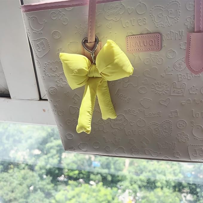 Pink Bow Keychain Bag Charms Y2K Bowknot Plaid Keychains Coquette Aesthetic Purse Handbag Backpacks Charms