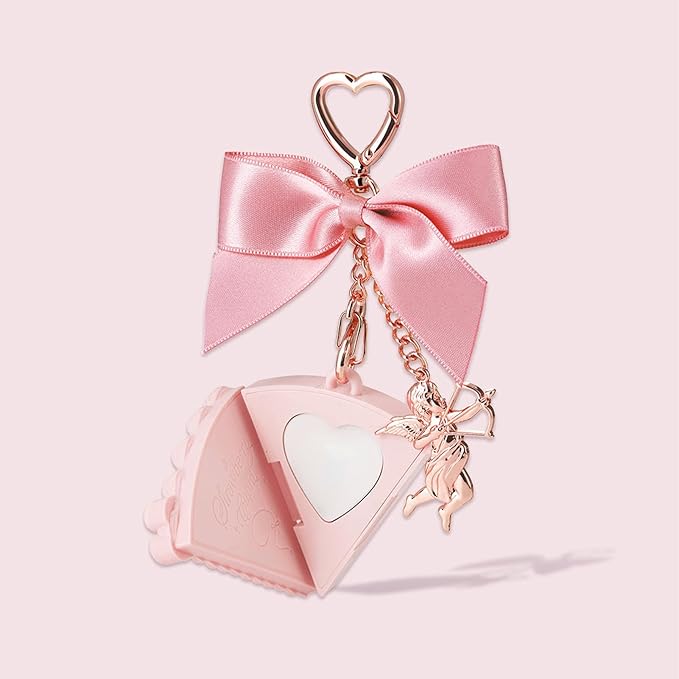 Flower Knows Strawberry Cupid Solid Perfume,Cake Bag Charms,Portable Travel Perfumes,Long Lasting Fragrances,2-in-1 Pink Cute Keychain Purse for Women,Girls&Bow Lovers Gift,0.11 oz(Lychee Bouquet)
