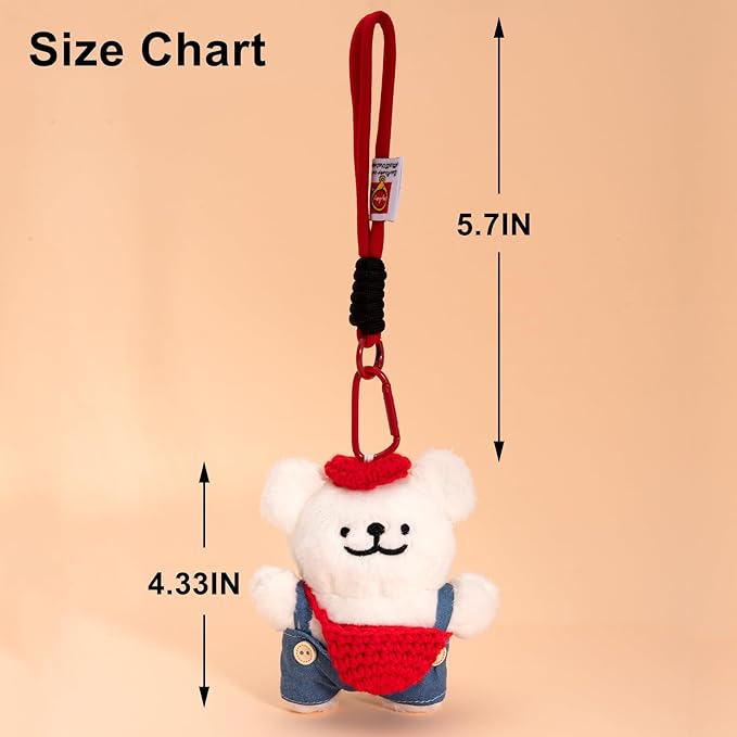 YOU WIZV Cute Dog Plush Keychain for Women - Kawaii Stuffed Animal Charm for Purse, Backpack & Bag Accessories